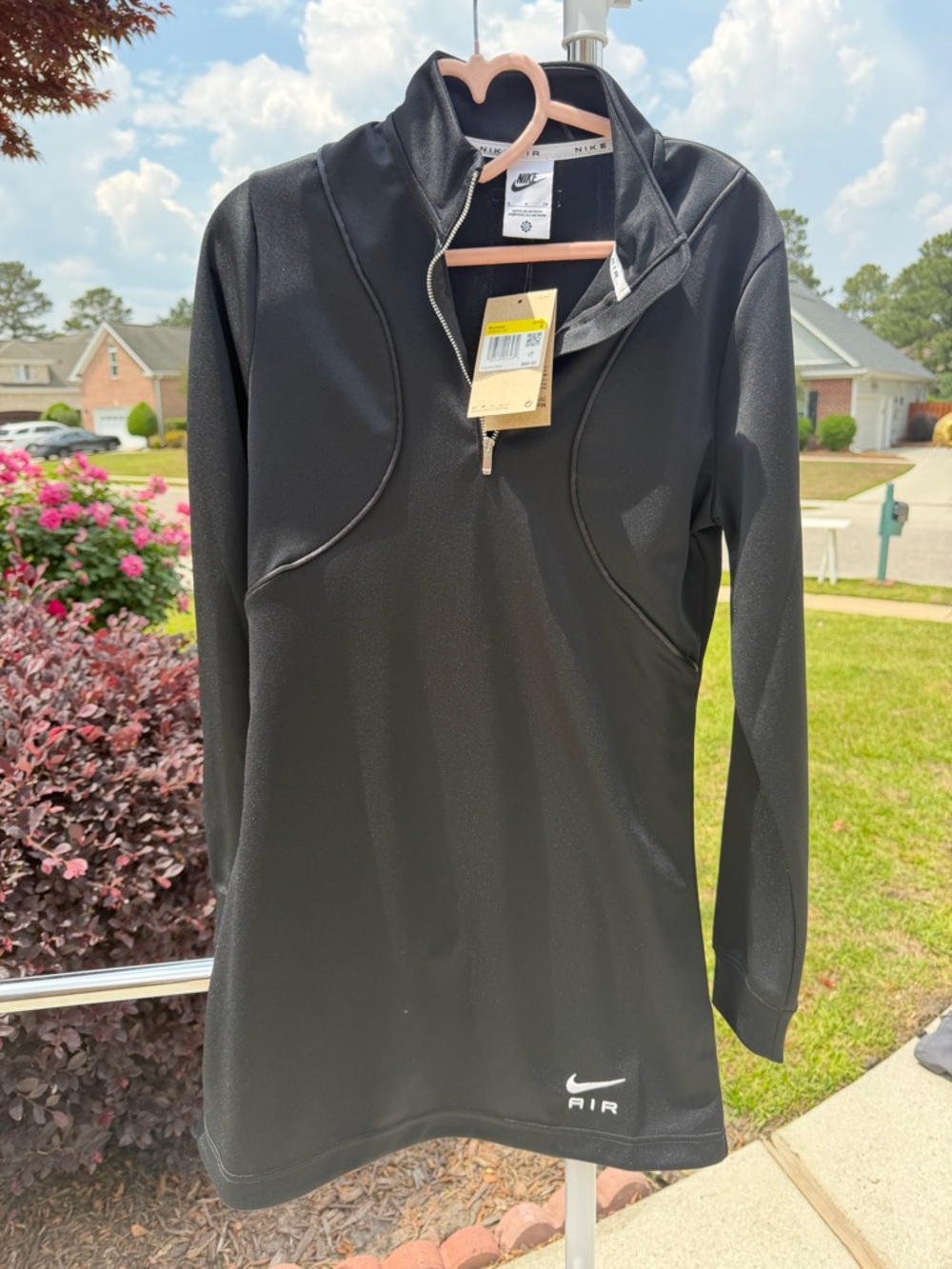 Nike Black Pullover with White Swoosh AIR Logo